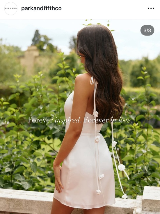 Park & Fifth Dresses & Skirts - Park & Fifth Cream Satin Mini Slip Dress with Tie Straps